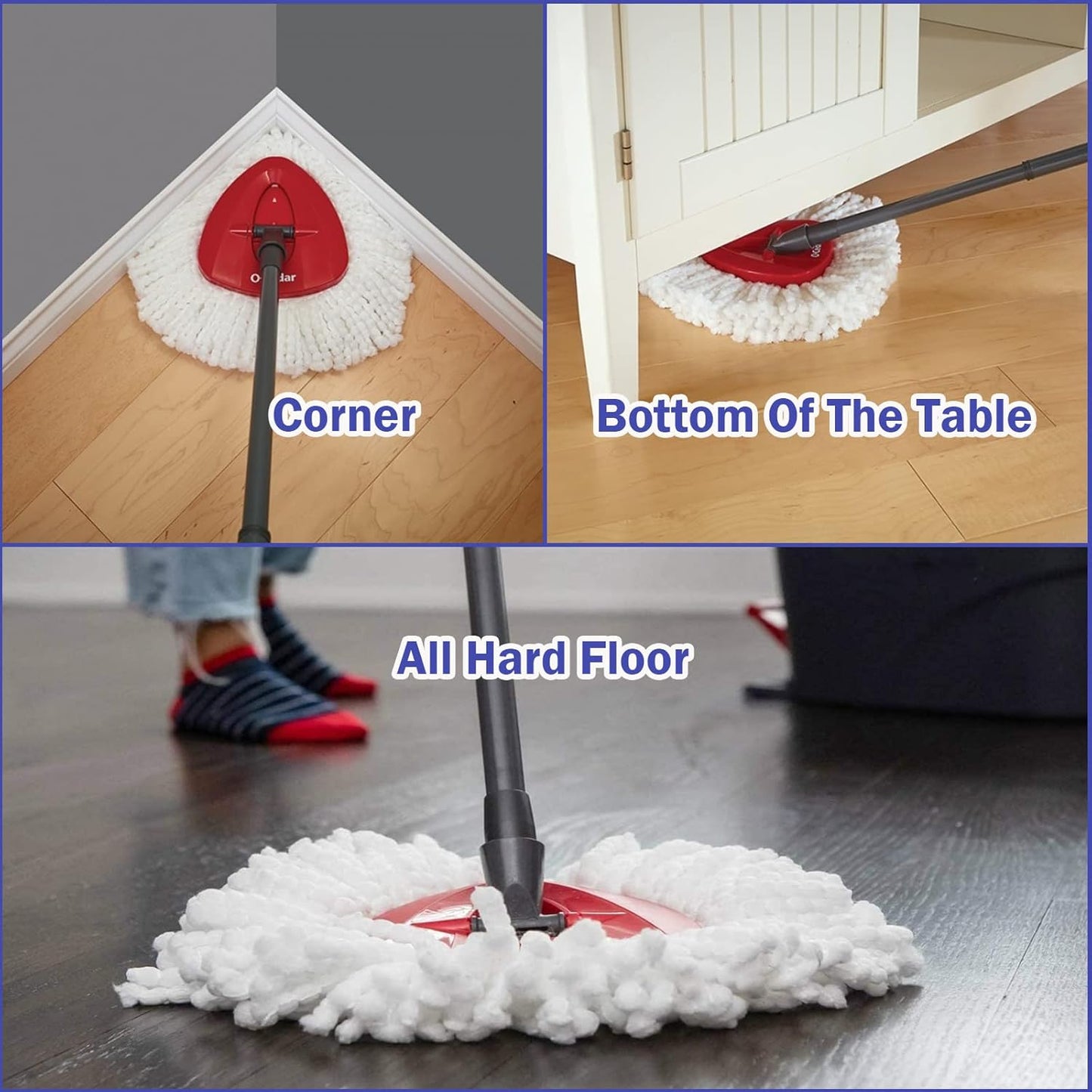 Ocedar Spin Mop Replacement Head - 4 Pack Microfiber Refill for Deep Cleaning | Machine Washable