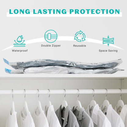 Skiennix Vacuum Seal Bags - 15 Pack Space Saver Storage for Clothing, Blankets & Luggage | Hand Pump Included