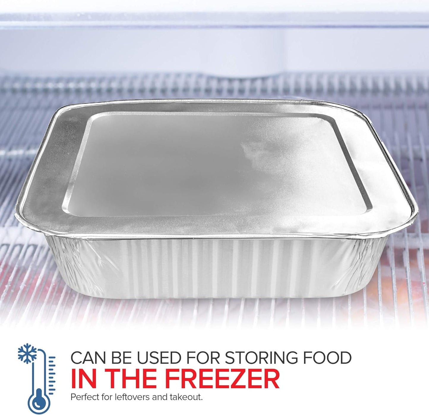 Stock Your Home 8x8 Foil Pans with Lids - 20 Pack Aluminum Disposable Baking & Cooking Containers