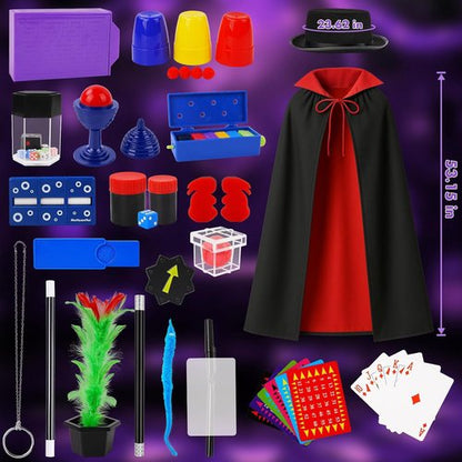 Magic Kit - Exciting Starter Magic Tricks Set with Wand & Costume | Gift for Kids Ages 6-12