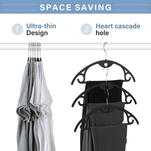 IEOKE Velvet Hangers - 50 Pack Heavy Duty Non-Slip Slim Coat Hangers for Closet - Black