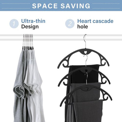 IEOKE Velvet Hangers - 50 Pack Heavy Duty Non-Slip Slim Coat Hangers for Closet - Black