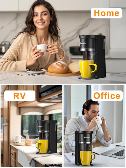 Small Single Serve Coffee Maker by [Brand Name] - Fast Brew for K-Cup & Ground Coffee, 6-12 Oz