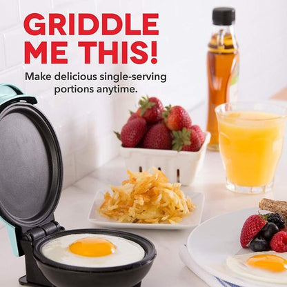 Dash Mini Maker Griddle - Compact Nonstick Griddle for Creative Treats - Quick Heat-Up, Aqua
