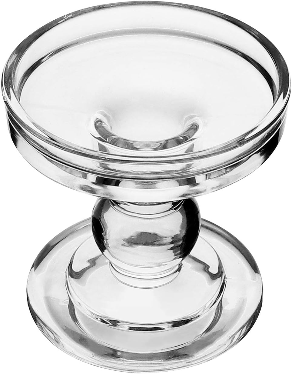 Yeeco Glass Candle Holders - Elegant 3.5" Tall Pillar Design | Set of 2 for Weddings & Dining