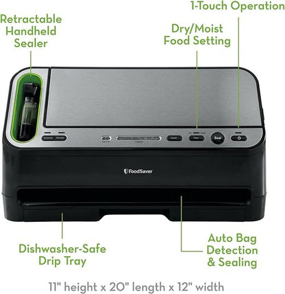 FoodSaver V4400 Vacuum Sealer Machine - Automatic Bag Detection & Starter Kit Included