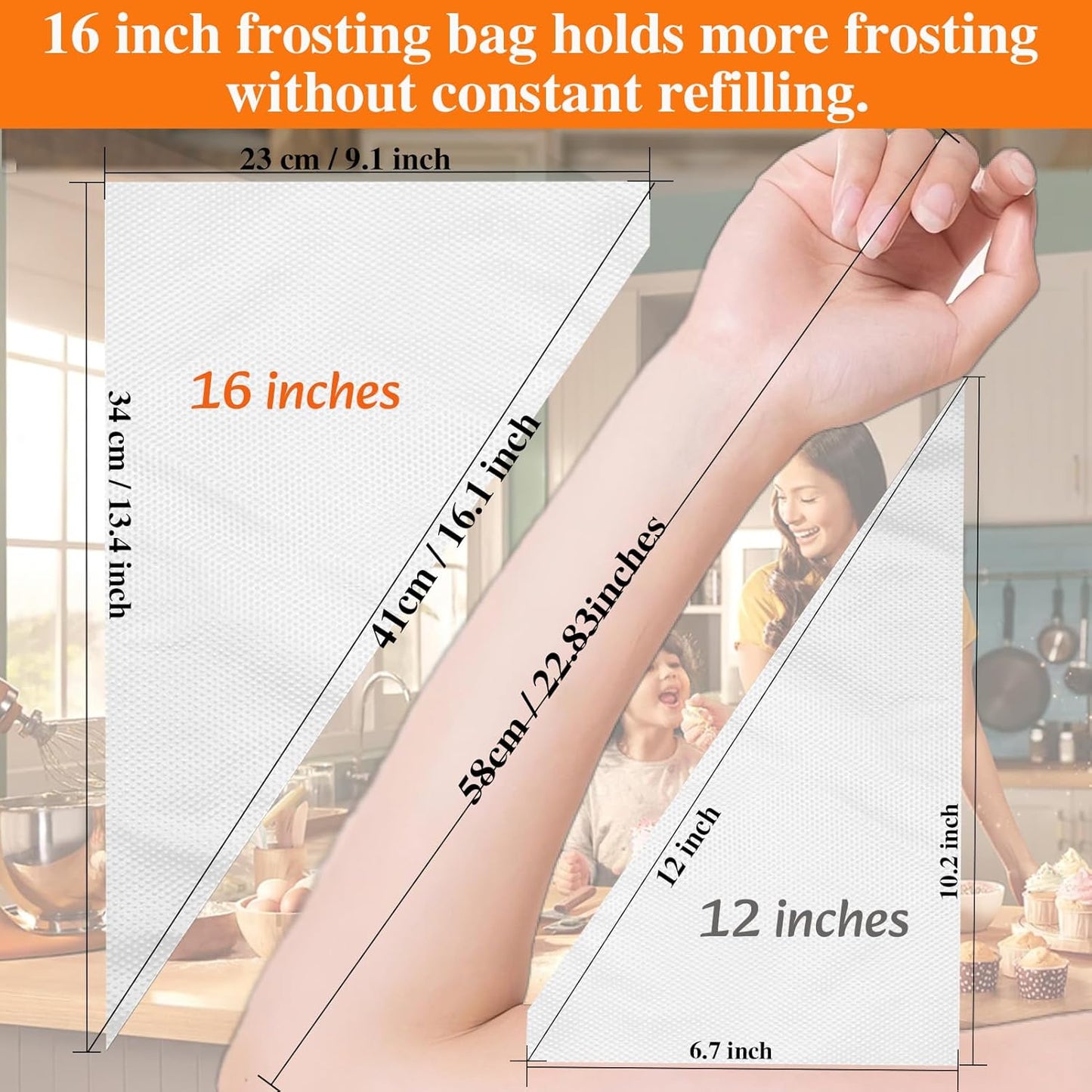 Skiennix Disposable Piping Bags - Thickened Design for Cake Decorating | 16 Inches, 500 Pcs