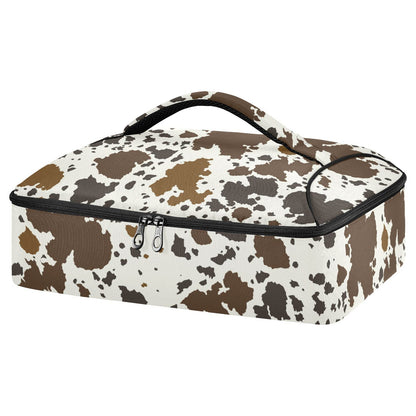 Kigai Cow Print Casserole Dish Carrier for Hot or Cold Food Storage,Insulated Casserole Carrying Case Perfect for Parties, Picnics and Camping; Fits 9” x 13”Baking Dishes