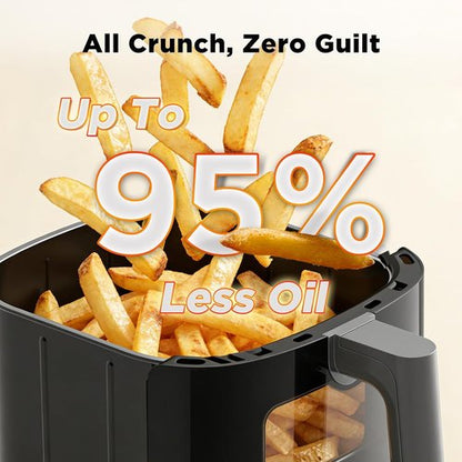 Fullwill 6QT Air Fryer - 12-in-1 Multi-Function Cooking with Viewing Window & Nonstick Basket | Max 400℉, Gray