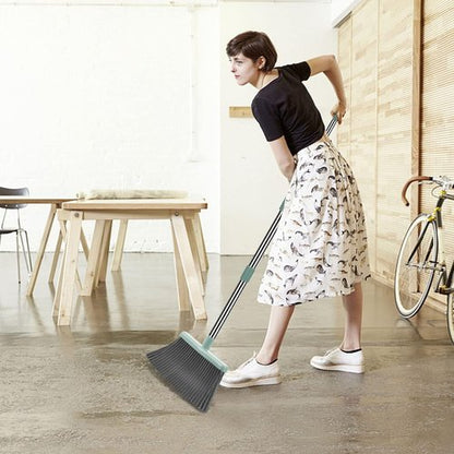 Kelamayi Broom and Dustpan Set - Large Size with Long Handle for Indoor/Outdoor Use | Green
