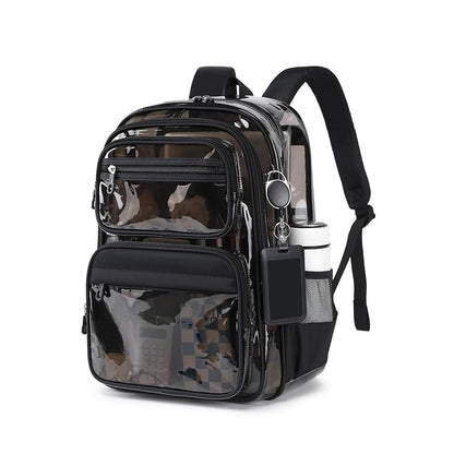 Heavy-Duty Clear Backpack for School, Semi Black - Transparent Bookbag for Students & Events