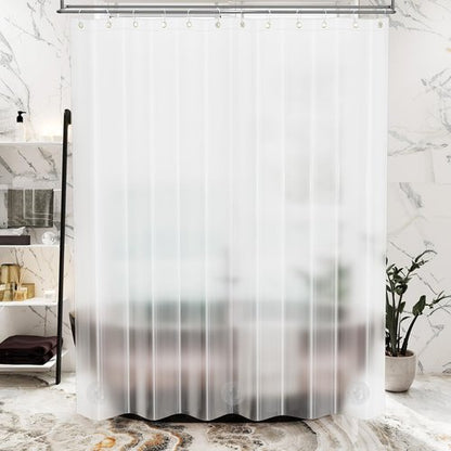 AmazerBath 72x96 Shower Curtain Liner Plastic, Extra Long Shower Curtain Thick PEVA, Frosted Bathroom Curtain Liner 96 Length, Heavy Duty Shower Curtain with 3 Weighted Stones and 12 Grommet Holes