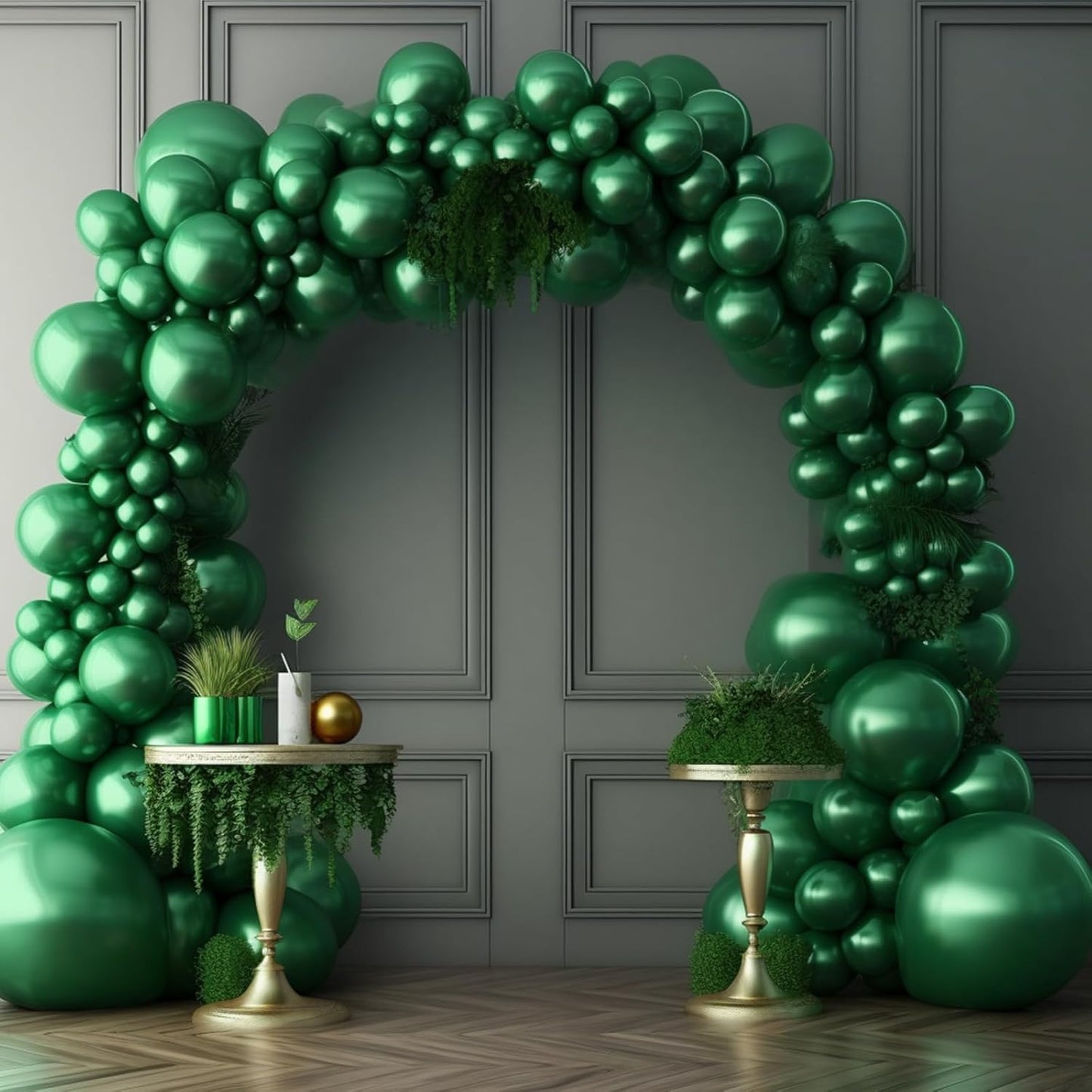 Metallic Green Balloon Garland Kit by [Brand Name] - 130PCS in Various Sizes for Birthday, Graduation, Baby Shower & Wedding Decor