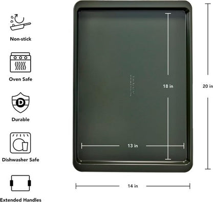 KitchenAid Non-Stick Baking Sheet - 13x18 Inch | Durable & Easy to Clean Evergreen Finish