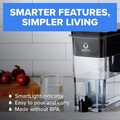 Brita 27-Cup Water Filter Dispenser - NSF Certified Elite Filter Removes 99% Lead & Contaminants | BPA-Free Black