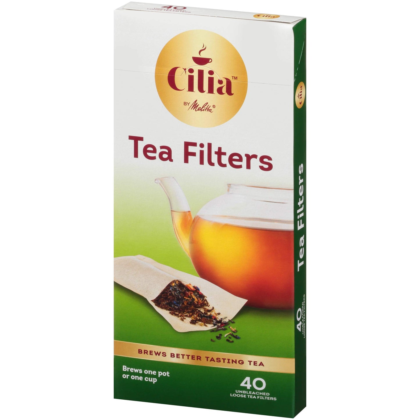 Cilia by Melitta Tea Filters, White, 40 Count (Pack of 6) 240 Total Filters Count