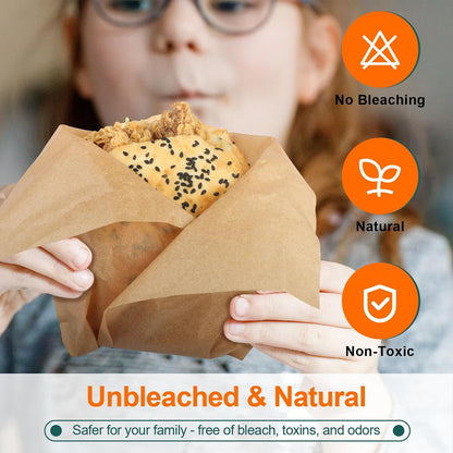 Unbleached Parchment Paper Sheets - 60 Pcs Precut Baking Paper for Air Fryer & Grilling | 12x16 Inches