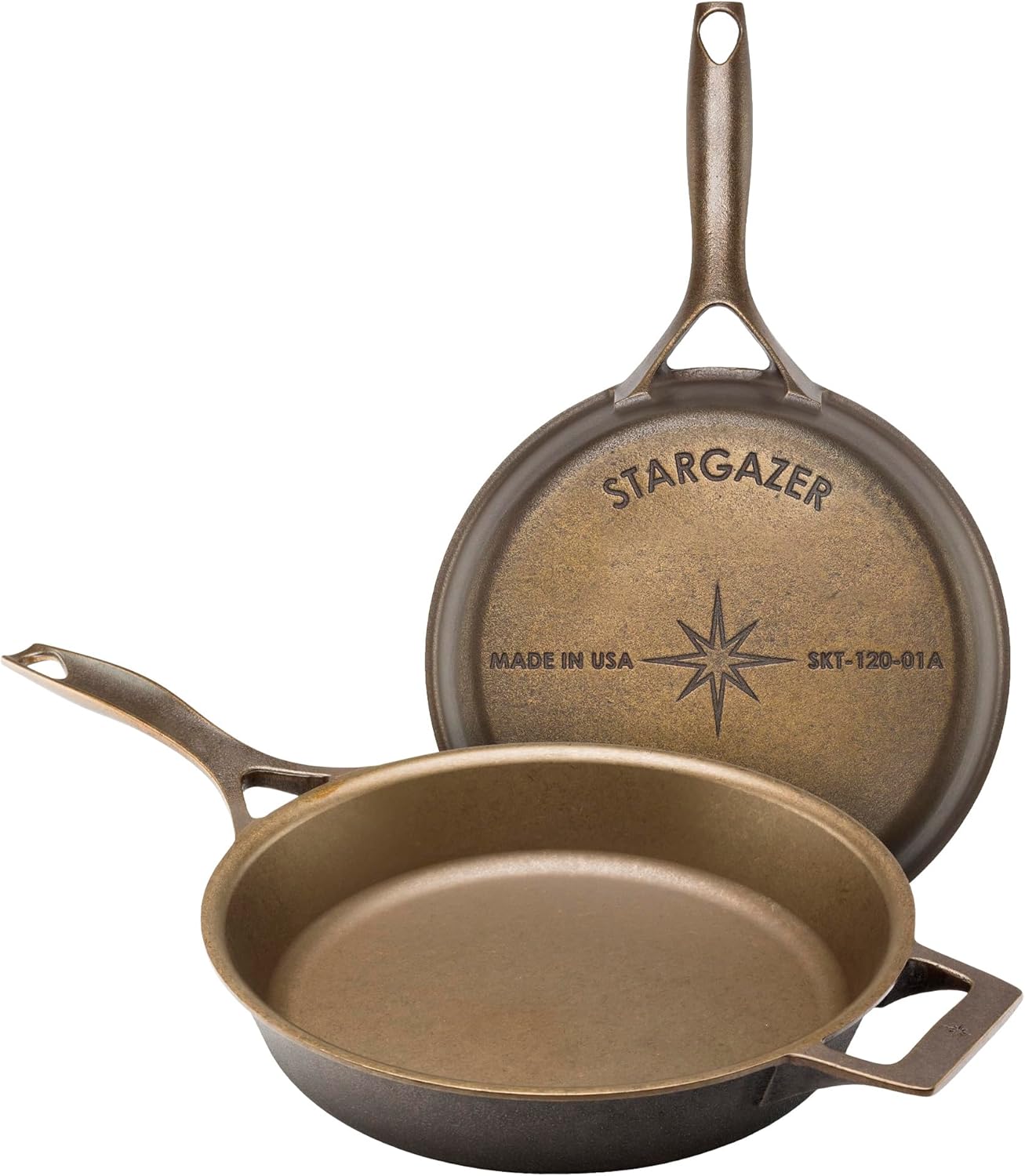 Stargazer 12-Inch Cast Iron Skillet - Premium Seasoned Frying Pan for Grilling, Searing & Baking
