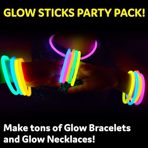 Glow Sticks Jewelry by Party Sticks - 300 Pack of Glow in the Dark Necklaces & Bracelets for All Ages