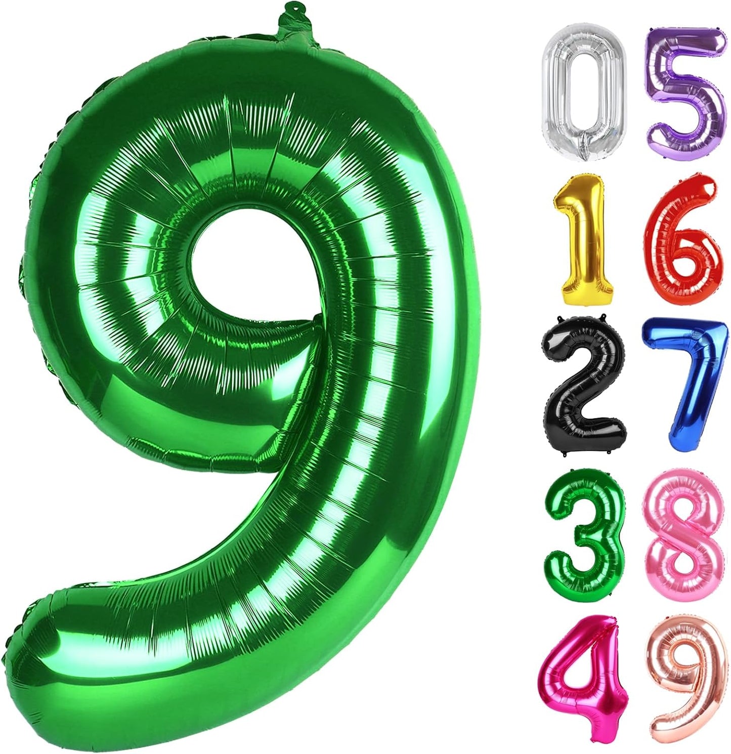 Number 9 Foil Balloon - Dark Green 40 Inch | Giant 9th Birthday Party Decorations