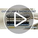 Khaki Non Slip Shower Mat 27 x 27 Inch with Suction Cups, Quick Drain - EIVINJE