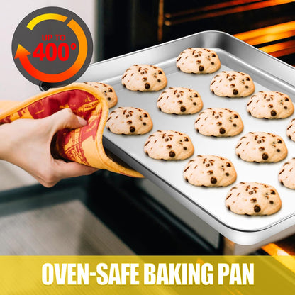 Terlulu Stainless Steel Baking Sheet Set - Nonstick Cookie & Half Sheet Pan, 2-Piece 17.3'' x 12.3''