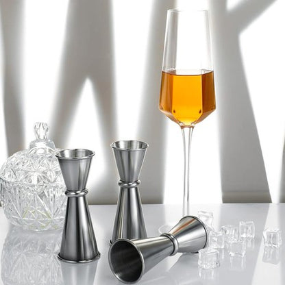 9 Pieces Jigger for Bartending Cocktail 2 oz 1 oz 304 Stainless Steel Glass Measuring Cup Shot Measure Cup Double Japanese Jigger for Bartender Bar Supplies(Silver)
