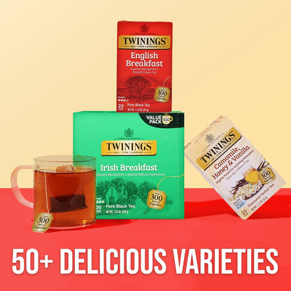 Twinings Irish Breakfast Black Tea - Bold & Robust Flavor, 100 Individually Wrapped Teabags
