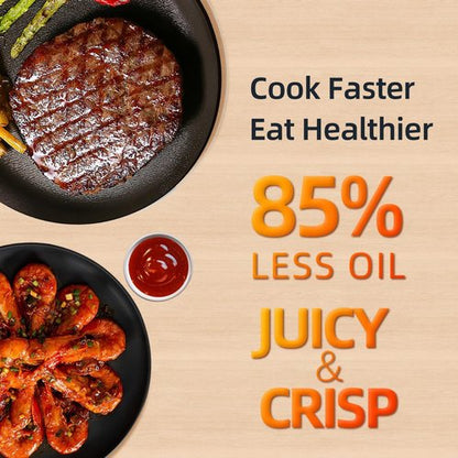 Air Fryer 10-in-1 by [Brand Name] - 5.3QT Compact Oil-Free Cooker with Digital Control | Healthy Cooking in Black
