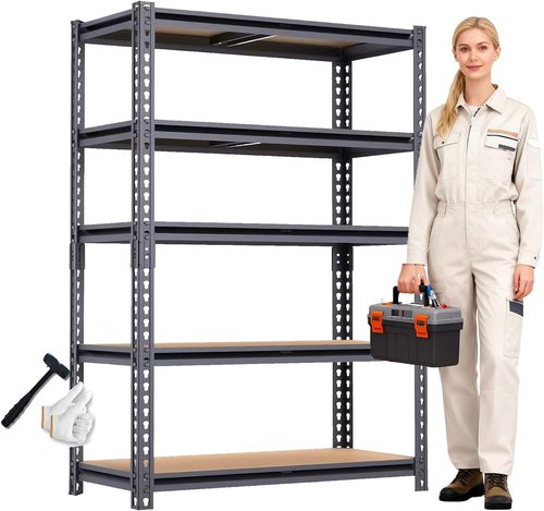 Garage Shelving - Heavy Duty Metal Storage Shelves | 2400 LBS Capacity, Adjustable 12" x 28" x 60"