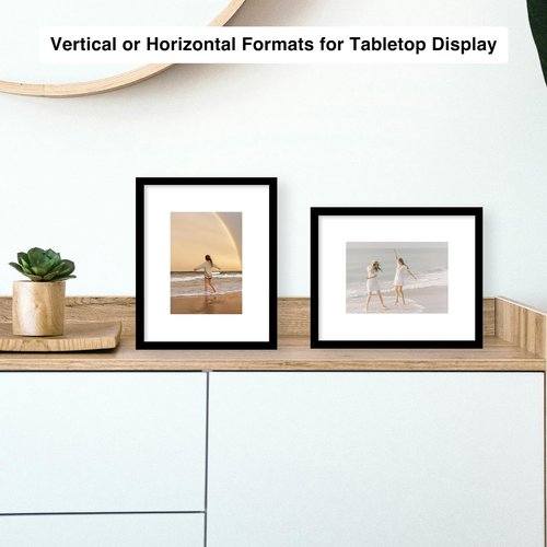 JCJMY 18 Packs 8x10 Picture Frames, Display 5x7 with Mat or 8x10 Without Mat, Gallery Wall Frame Set, 8 by 10 Frames Bulk Set of 18 Collage Wall Decor Photo Frames Set for Wall and Tabletop, Black