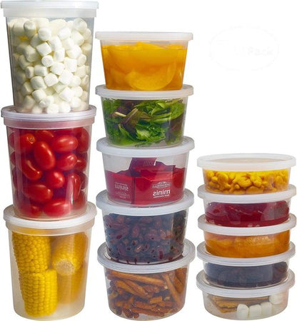 DuraHome Food Storage Containers - BPA-Free Leakproof Meal Prep Deli Cups | 70 Sets in Mixed Sizes