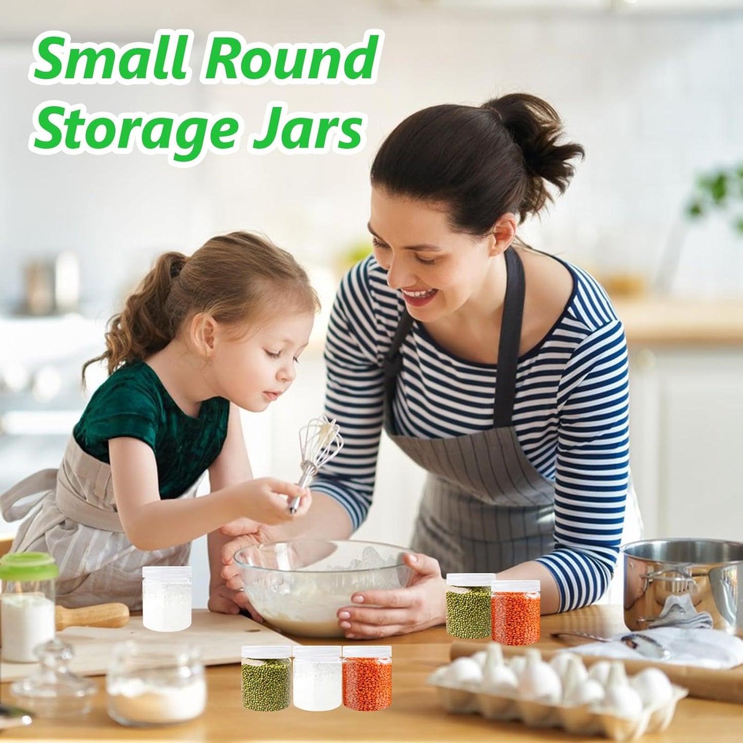 Skiennix 20-Pack Clear Plastic Slime Containers - 4oz Round Jars with Lids for Travel & Storage