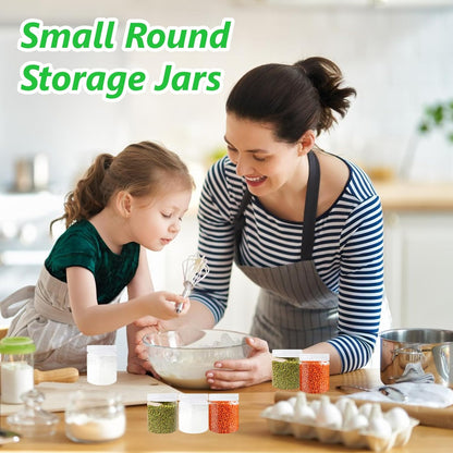 Skiennix 20-Pack Clear Plastic Slime Containers - 4oz Round Jars with Lids for Travel & Storage