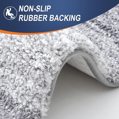 OLANLY Large Bathroom Rugs - Extra Soft Microfiber Mat 70x46 | Quick Dry & Washable, Light Grey