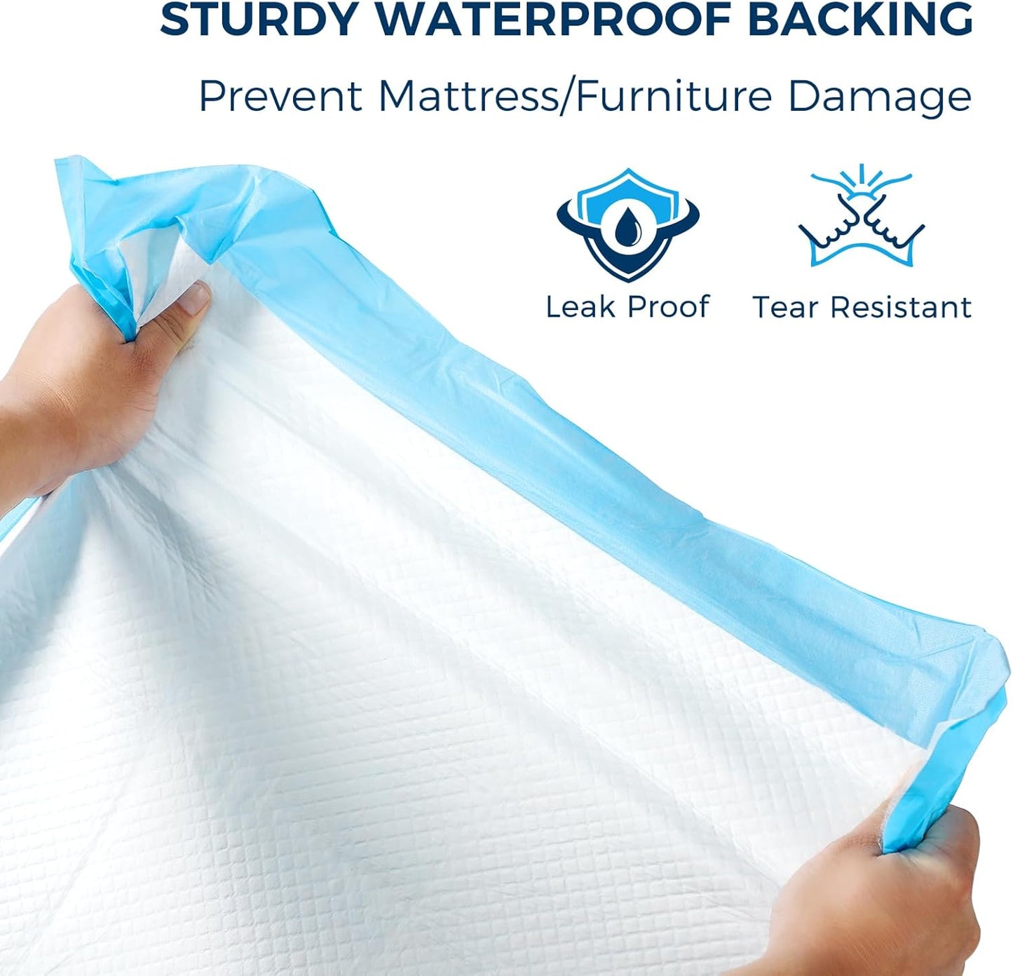 Super Absorbent Disposable Underpads - XXL Leakproof Bed Pads | Quick-Dry, Ultra Thick for Heavy Incontinence | 50 Pack
