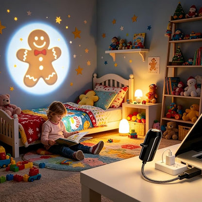 Indoor Christmas Projector Light - Plug & Play HD Holiday Projection