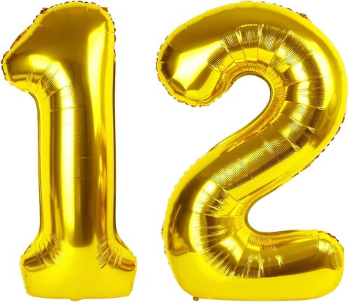 Gold 40-Inch Number 12 Balloon by [Brand Name] - Perfect for Birthday Celebrations & Events