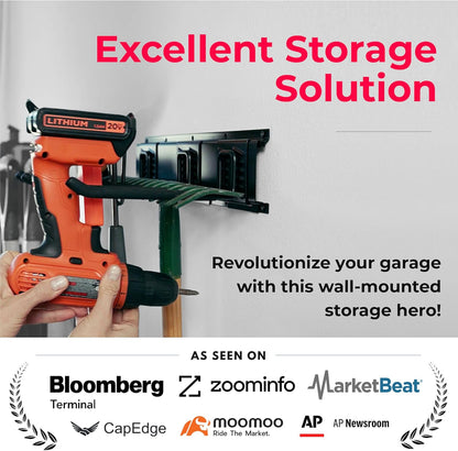 TIDYME Garage Tool Organizer Wall Mount - Sturdy 80-Inch Storage Rack with Adjustable Hooks | 500lbs Capacity