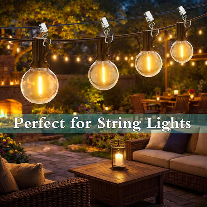 Party Light Hanger | Outdoor Clips for Edison String Lights | 30-Pack for Home & Patio Decor