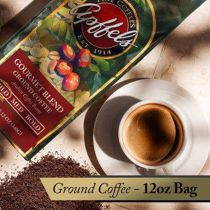 Apffels Gourmet Blend - Ground - Medium Roast - 100% Arabica Coffee - Non-GMO - 12 oz bag