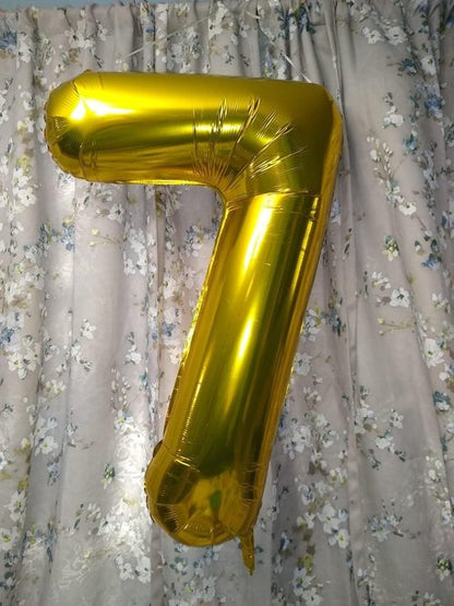 Gold Number 7 Balloon by [Brand Name] - 40 Inch Birthday Decoration for Ages 7, 17, 27, 70