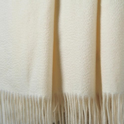 CUDDLE DREAMS Cashmere Throw Blanket - Luxuriously Soft with Fringe | Elegant Ivory Color