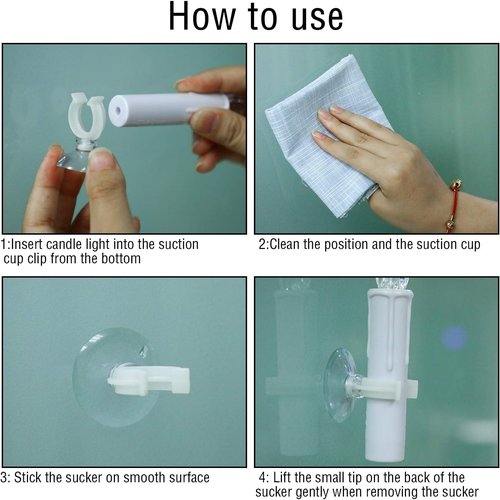 Boao Candle Suction Cups - 50-Piece Set for Christmas Window Decoration | Durable Plastic Holders