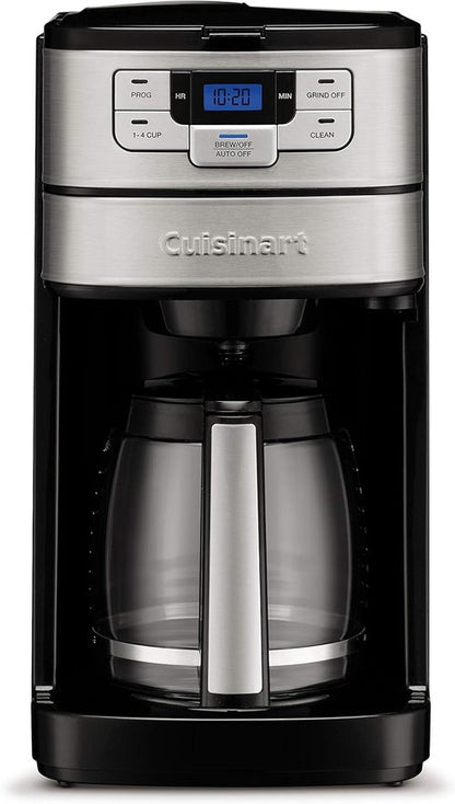 Cuisinart 12-Cup Coffee Maker - Automatic Grind & Brew with Programmable Features | Black/Stainless Steel