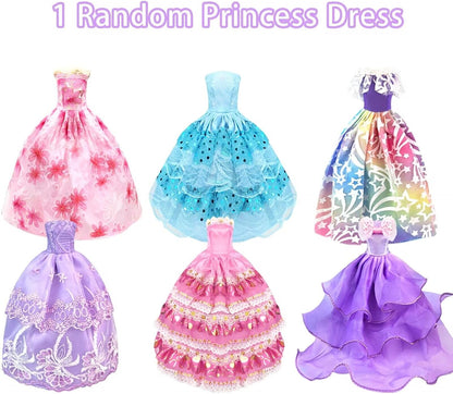 Skiennix Doll Clothes Set - 11.5 Inch Doll Dress Up with Wedding Gown, Fashion Dresses & Accessories