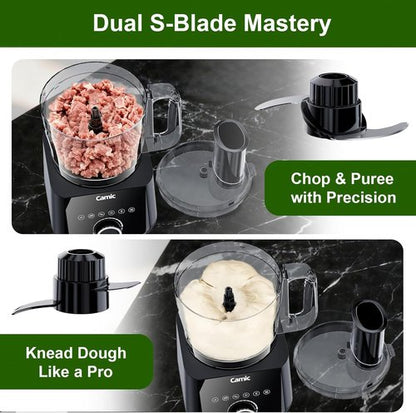 Camic Food Processor - 600W Multi-Function Kitchen Appliance | Shredding, Slicing, Chopping & Ice Crushing