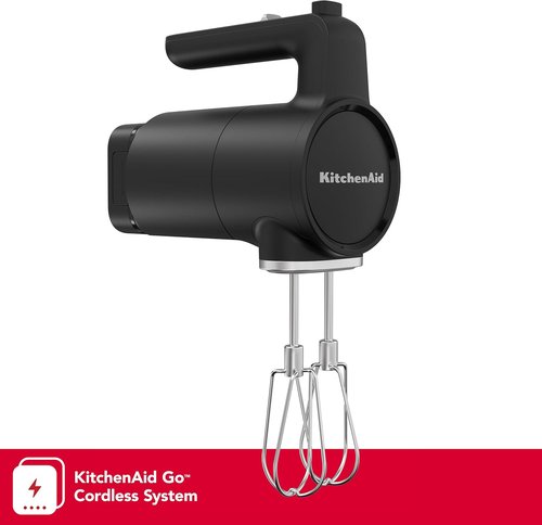 KitchenAid Go Cordless Hand Mixer - Battery Included, Sleek Black Matte Finish | Perfect for Easy Baking