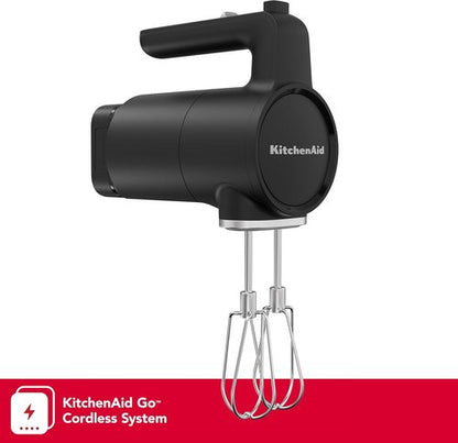 KitchenAid Go Cordless Hand Mixer - Battery Included, Sleek Black Matte Finish | Perfect for Easy Baking