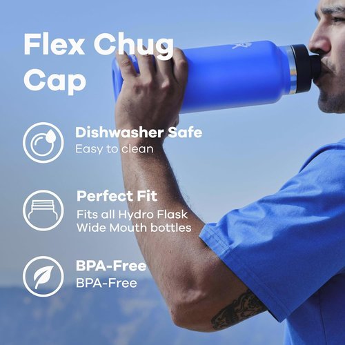 Hydro Flask Water Bottle - Insulated Stainless Steel with Wide Mouth Flex Chug Lid | 24 Oz Trillium Pink